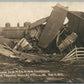 PINOLA PA 1912 READING RAILROAD ACCIDENT ANTIQUE REAL PHOTO POSTCARD RPPC