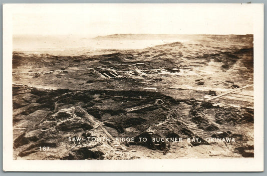 JAPAN OKINAWA SAW-TOOTH RIDGE TO BUCKNER BAY VINTAGE REAL PHOTO POSTCARD RPPC