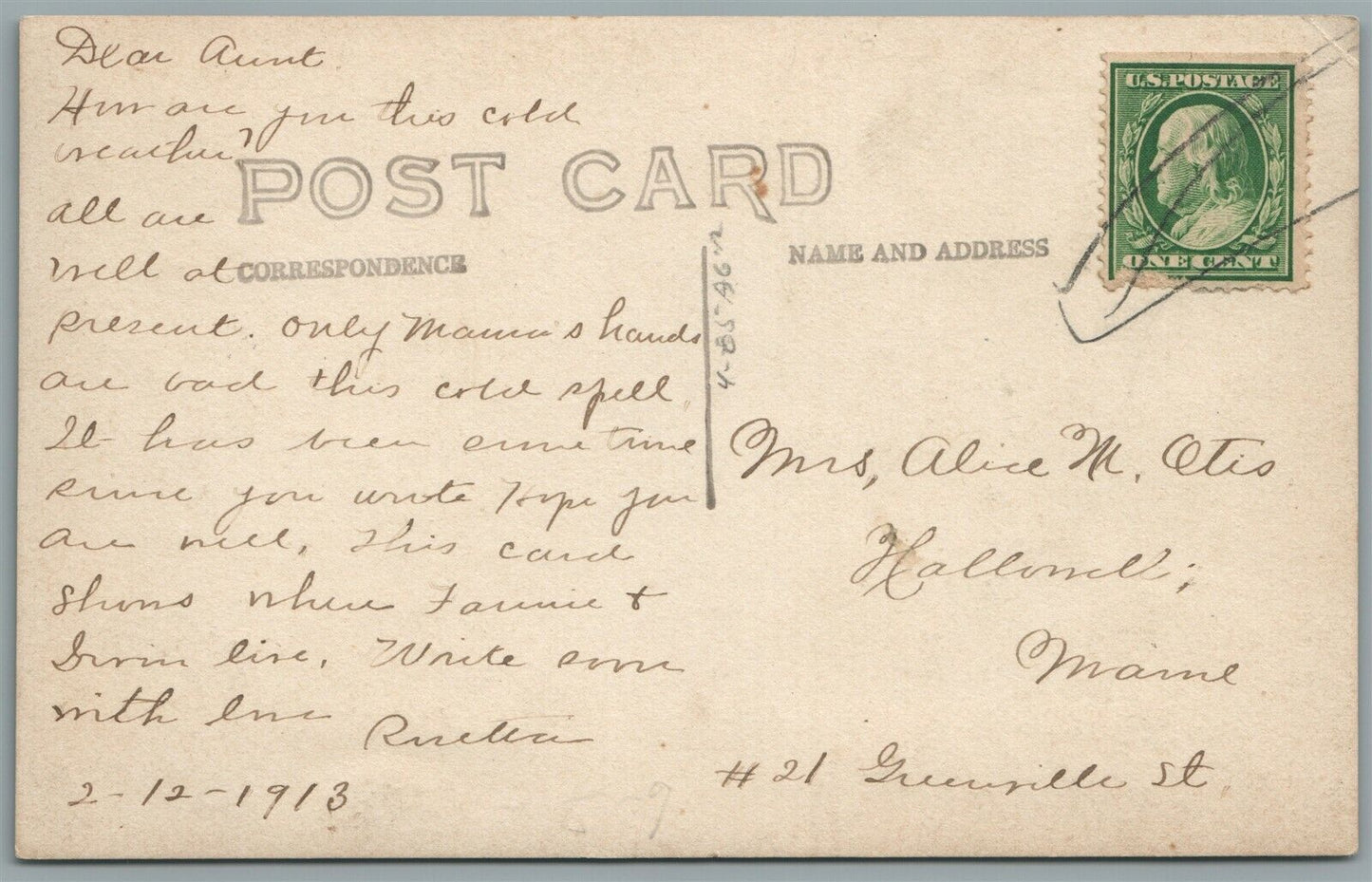 ROCKPORT ME CENTRAL STREET SCENE ANTIQUE REAL PHOTO POSTCARD RPPC