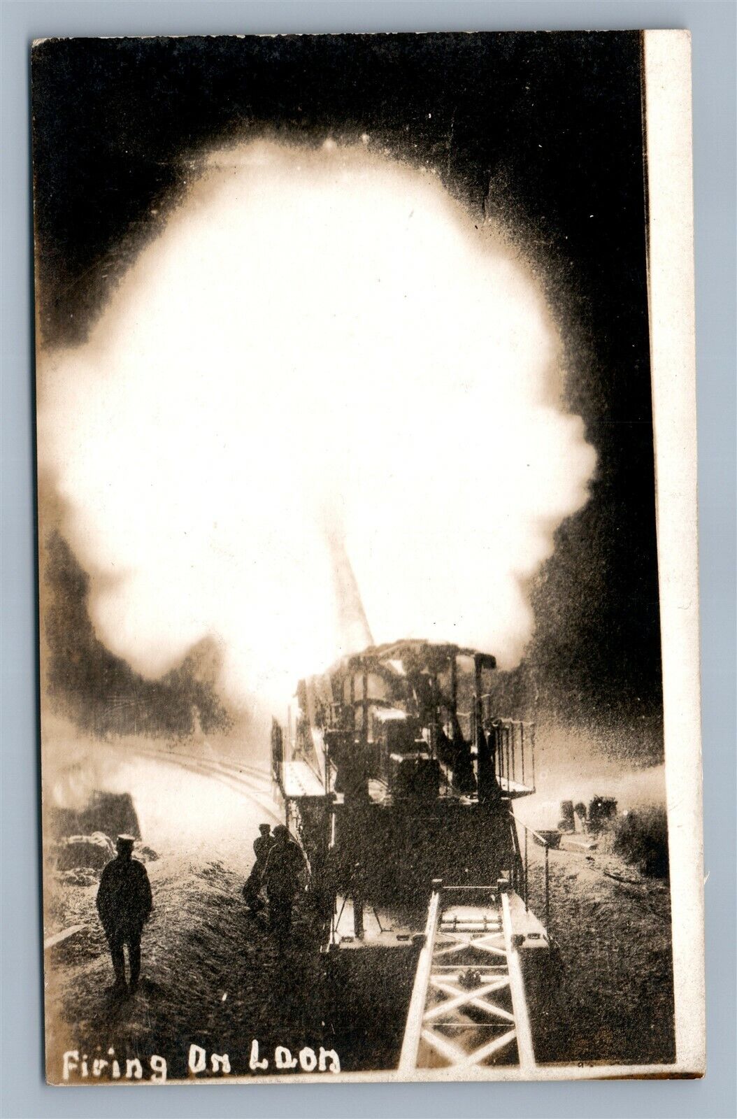 ARTILLERY FIRING ON LOON REAL PHOTO POSTCARD ANTIQUE RPPC