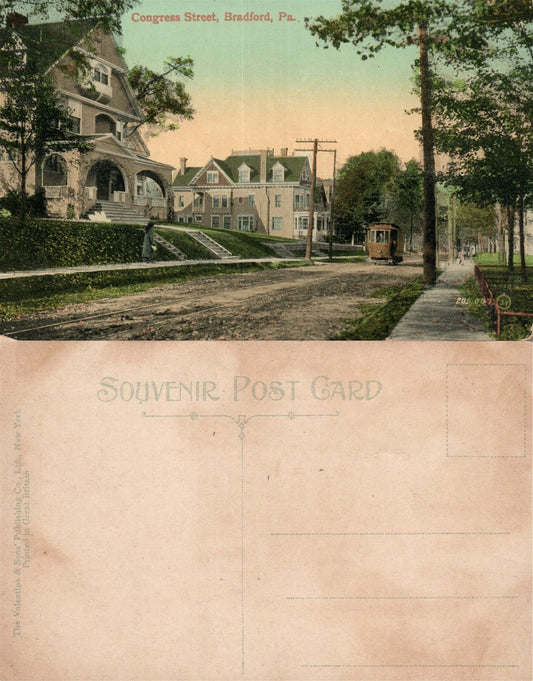BRADFORD PA CONGRESS STREET ANTIQUE POSTCARD