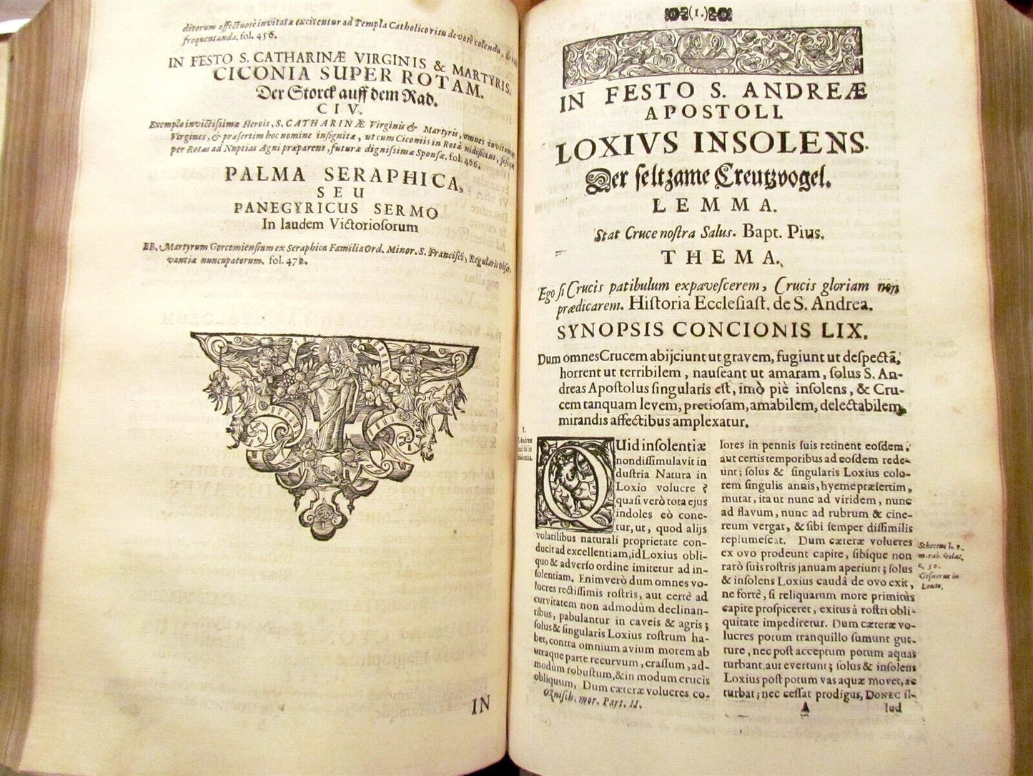 1678 ORNITOLOGIA MORALIS by FORTUNATUS HUEBER antique FOLIO