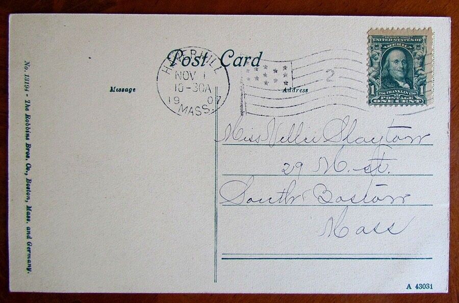 VINTAGE 1907 POSTCARD R.R. DEPOT HAVERHILL MASS. railroad railway