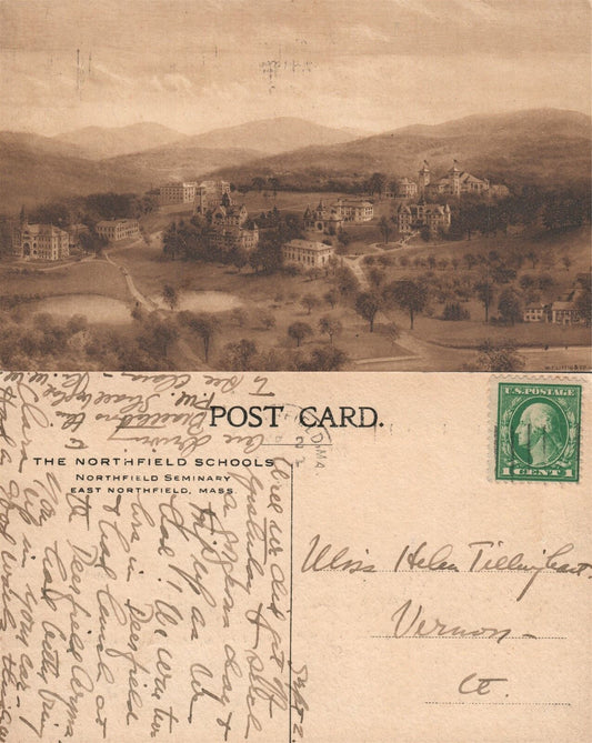 EAST NORTHFIELD MA SEMINARY ANTIQUE POSTCARD