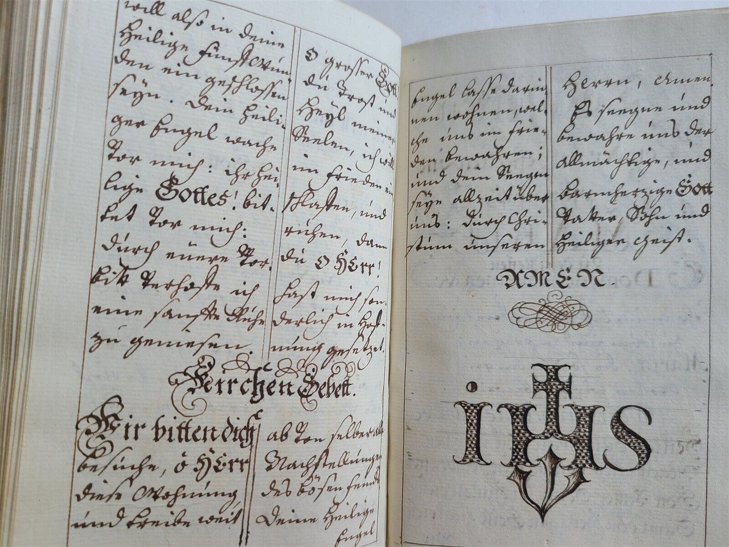 18th century GERMAN MANUSCRIPT PRAYER BOOK antique HANDWRITTEN