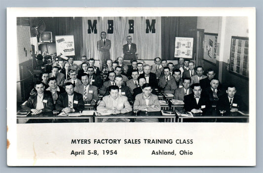 ASHLAND OH MYERS FACTORY SALES TRAINING CLASS VINTAGE REAL PHOTO POSTCARD RPPC