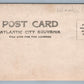 ATLANTIC CITY NJ BEACH SCENE w/ DONKEY ANTIQUE REAL PHOTO POSTCARD RPPC