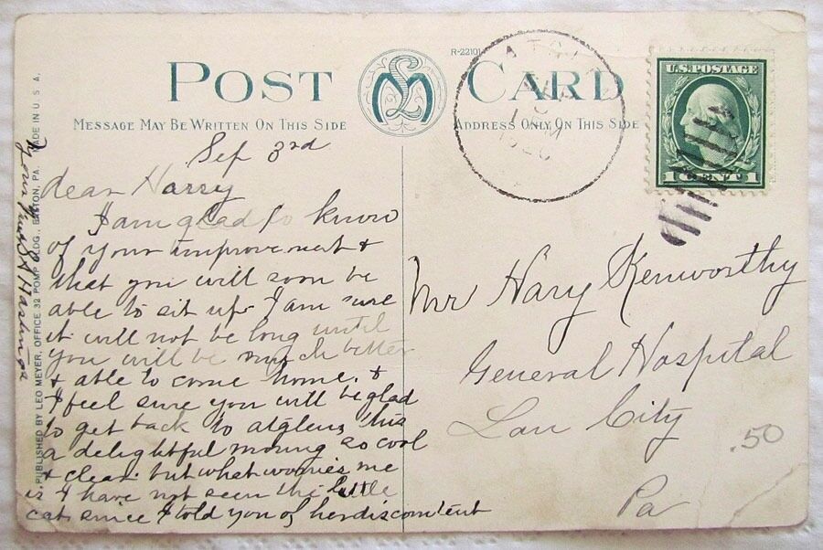 1906 ANTIQUE POSTCARD HOTEL HUNTINGTON EASTON PA J.B.RENWICK PROP.