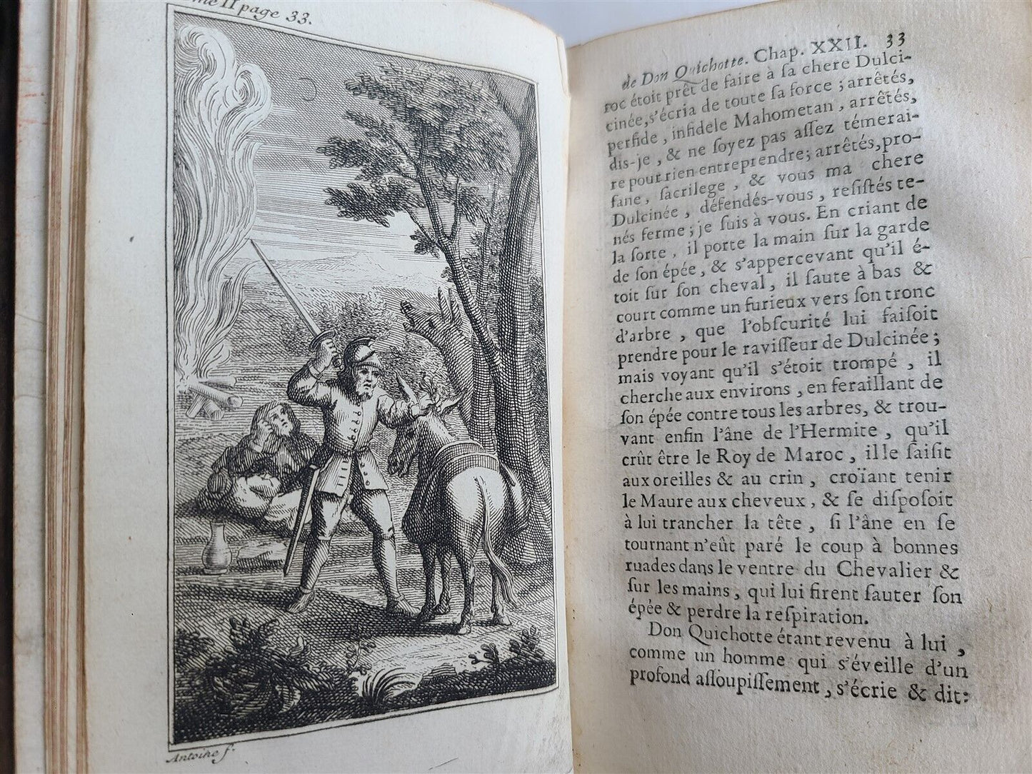 1722-1726 DON QUICHOTTE DE LA MANCHE by CERVANTES 6 VOLUMES antique ILLUSTRATED