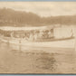 FAMILY BOATING SCENE ANTIQUE REAL PHOTO POSTCARD RPPC