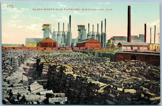 BIRMINGHAM AL SLOSS-SHEFFIELD FURNACE ANTIQUE POSTCARD