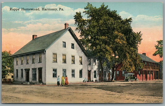 HARMONY PA RAPP'S HOMESTEAD ANTIQUE POSTCARD