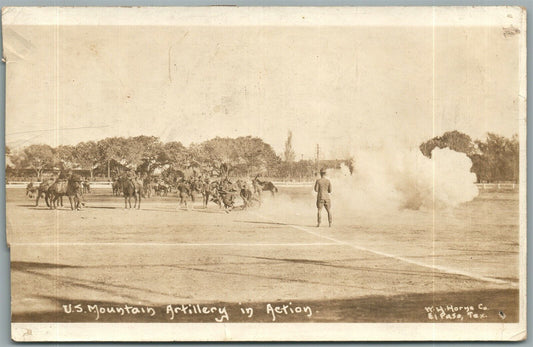 MEXICAN WAR AMERICAN MOUNTAIN ARTILLERY ANTIQUE REAL PHOTO POSTCARD RPPC