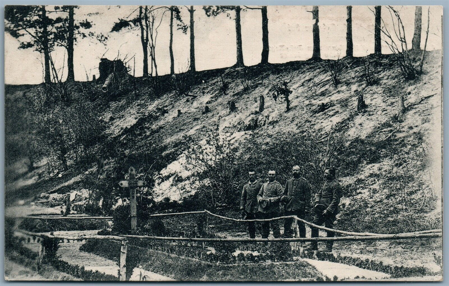 GERMAN WWI FELDPOSTKARTE ANTIQUE POSTCARD WAR SCENE