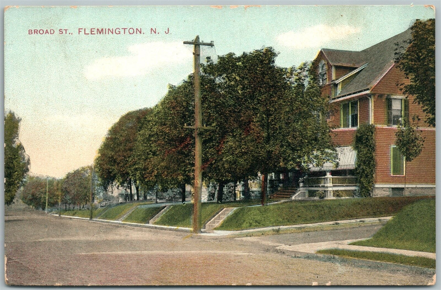 FLEMINGTON NJ BROAD STREET ANTIQUE POSTCARD