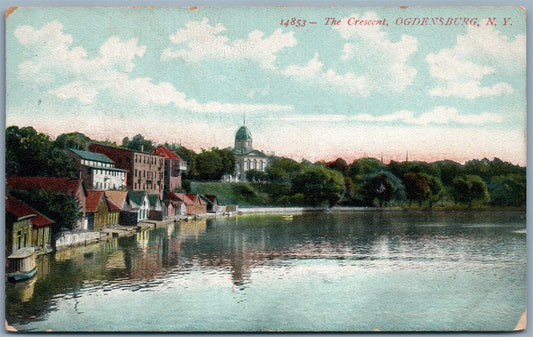 OGDENBURG NY CRESCENT ANTIQUE POSTCARD