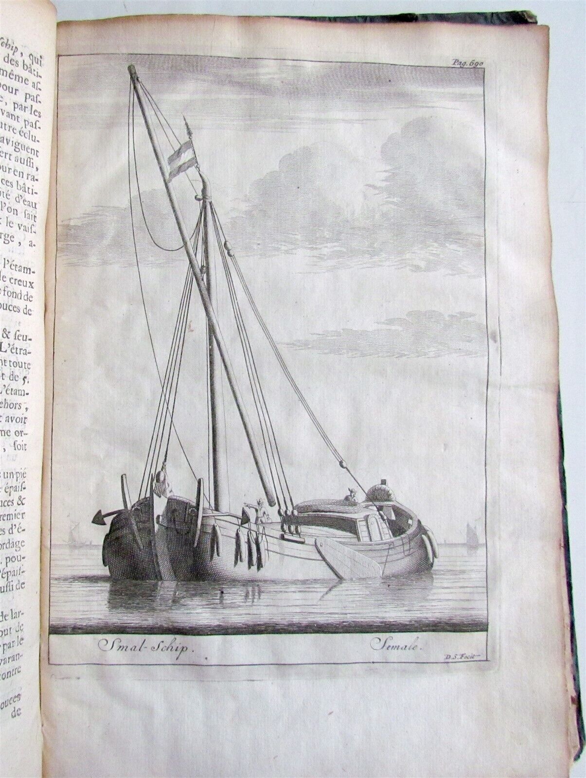 1702 NAVAL DICTIONARY ILLUSTRATED ship architecture maritime terminology antique