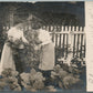 LADIES PLANTING CABBAGE ANTIQUE REAL PHOTO POSTCARD RPPC