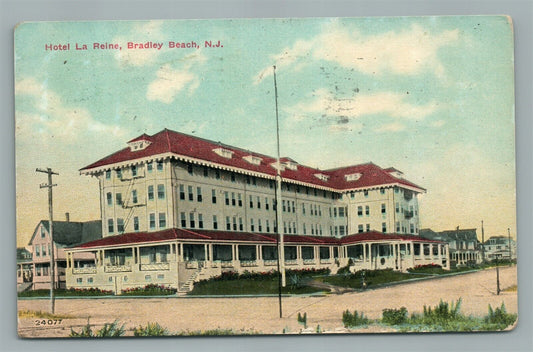 BRADLEY BEACH NJ HOTEL LA REINE ANTIQUE POSTCARD