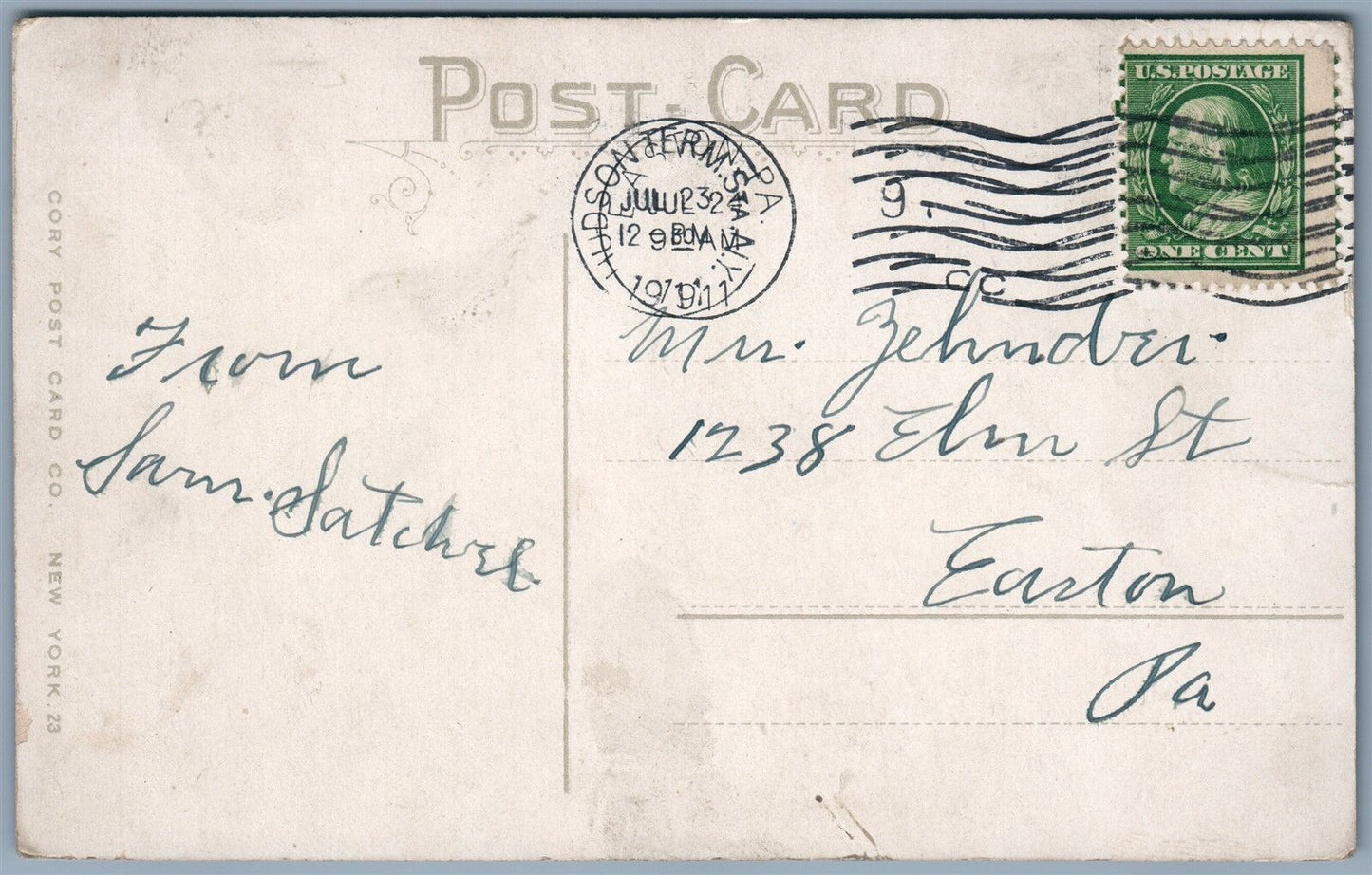 BROOKLYN NY LUNA PARK 1911 ANTIQUE POSTCARD