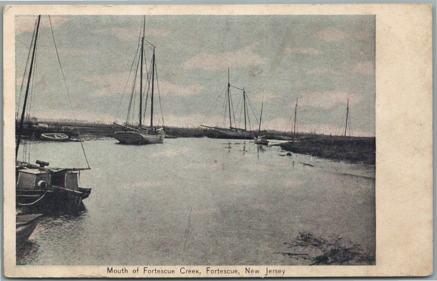 FORTESCUE NJ CREEK ANTIQUE POSTCARD