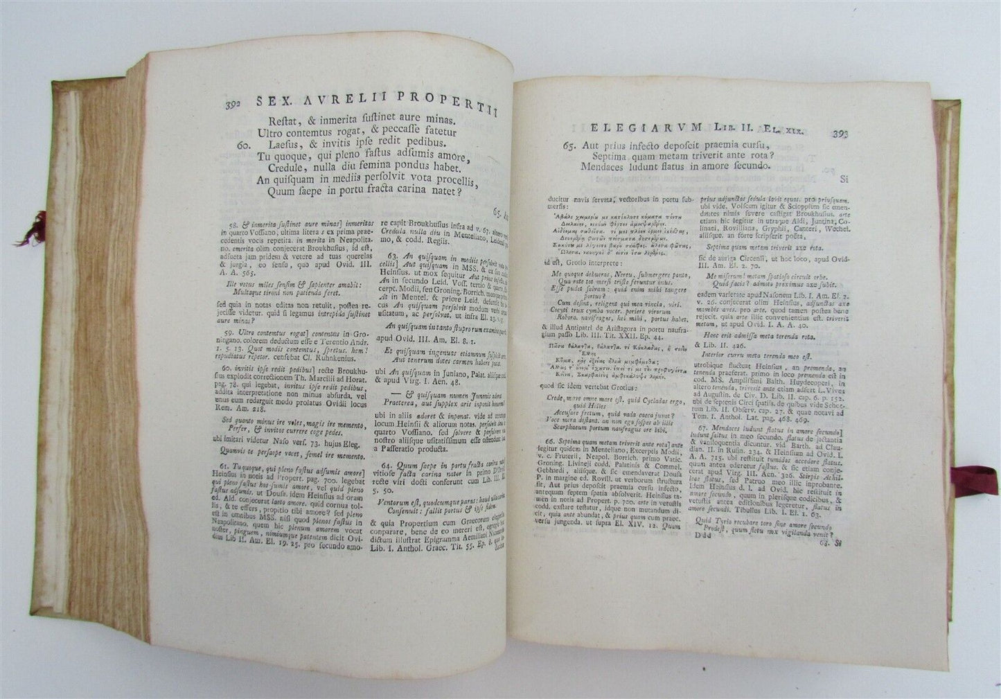 1780 Propertius POETRY Elegiarum UTRECHT ARMORIAL VELLUM BINDING antique