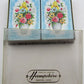 VINTAGE HAMPSHIRE CANASTA PLAYING CARDS DOUBLE DECK w/ PLASIC BOX w/ FLOWER BACK