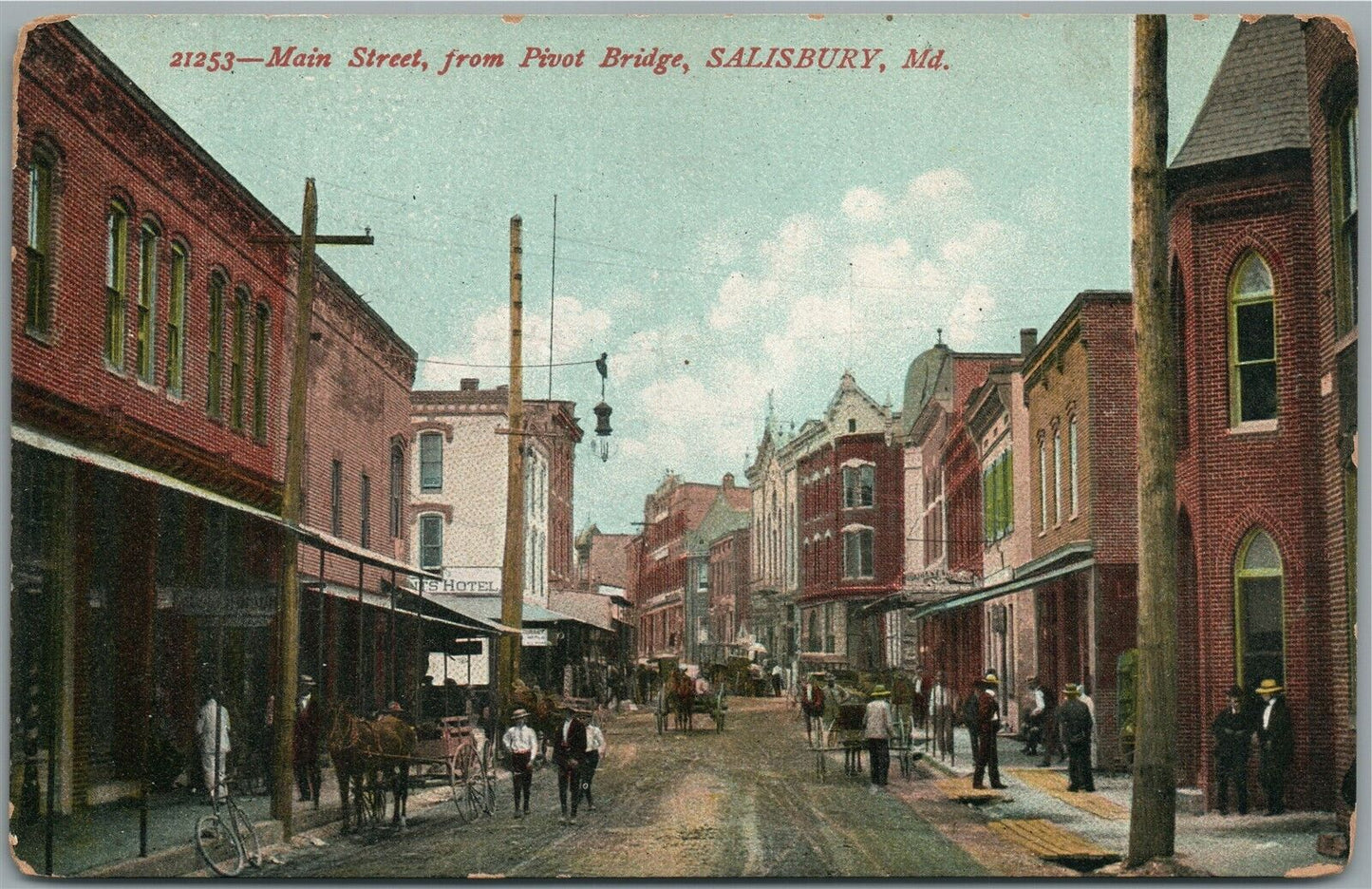 SALISBURY MD MAIN STREET ANTIQUE POSTCARD