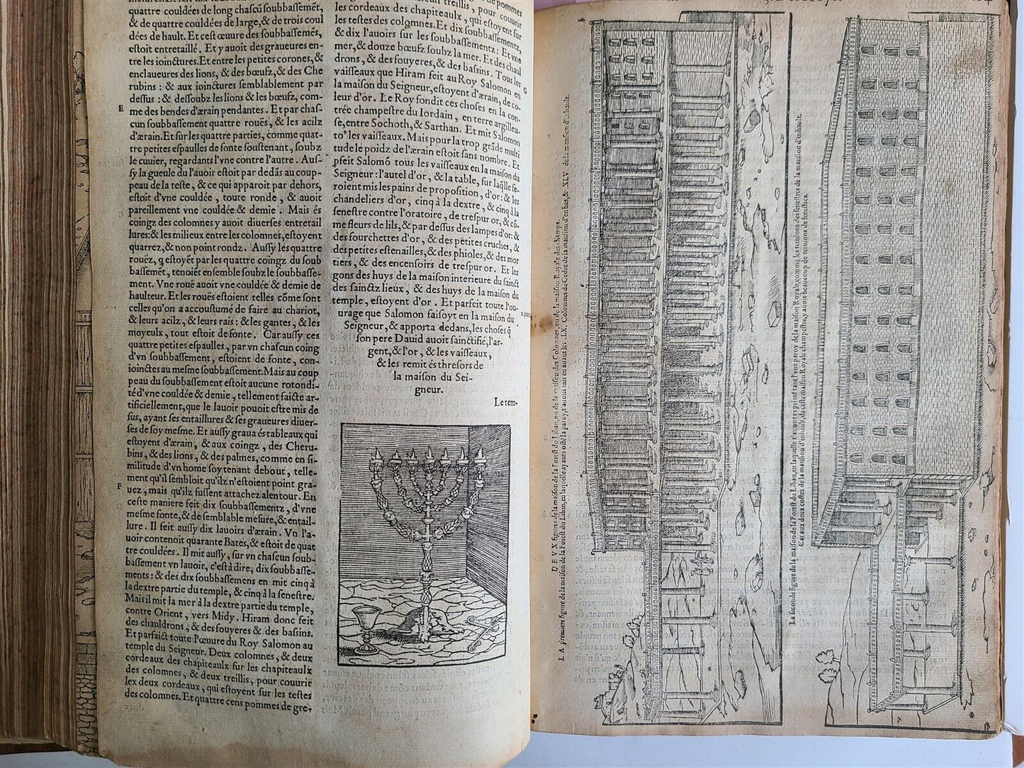 1550 BIBLE in FRENCH LOUVAIN ILLUSTRATED 16th CENTURY antique FOLIO rare