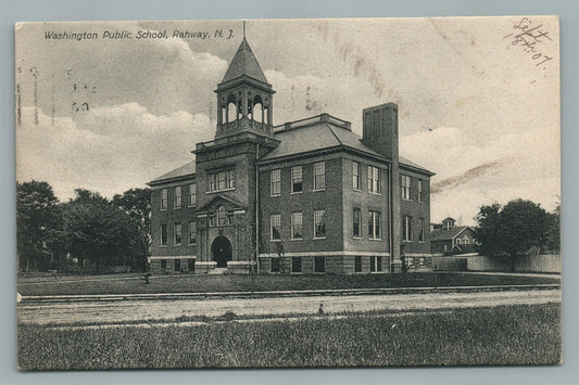 RAHWAY NJ WASHINGTON PUBLIC SCHOOL ANTIQUE POSTCARD