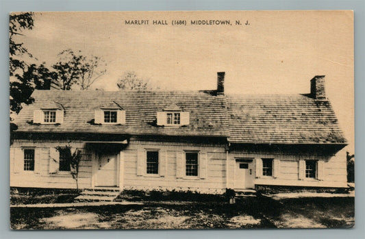 MIDDLETOWN NJ MARLPIT HALL VINTAGE POSTCARD