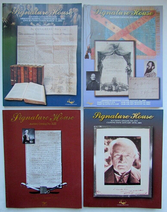 GROUP OF 4 1999-2003 SIGNATURE HOUSE HISTORICAL COLLECTIBLES AUCTION CATALOGS