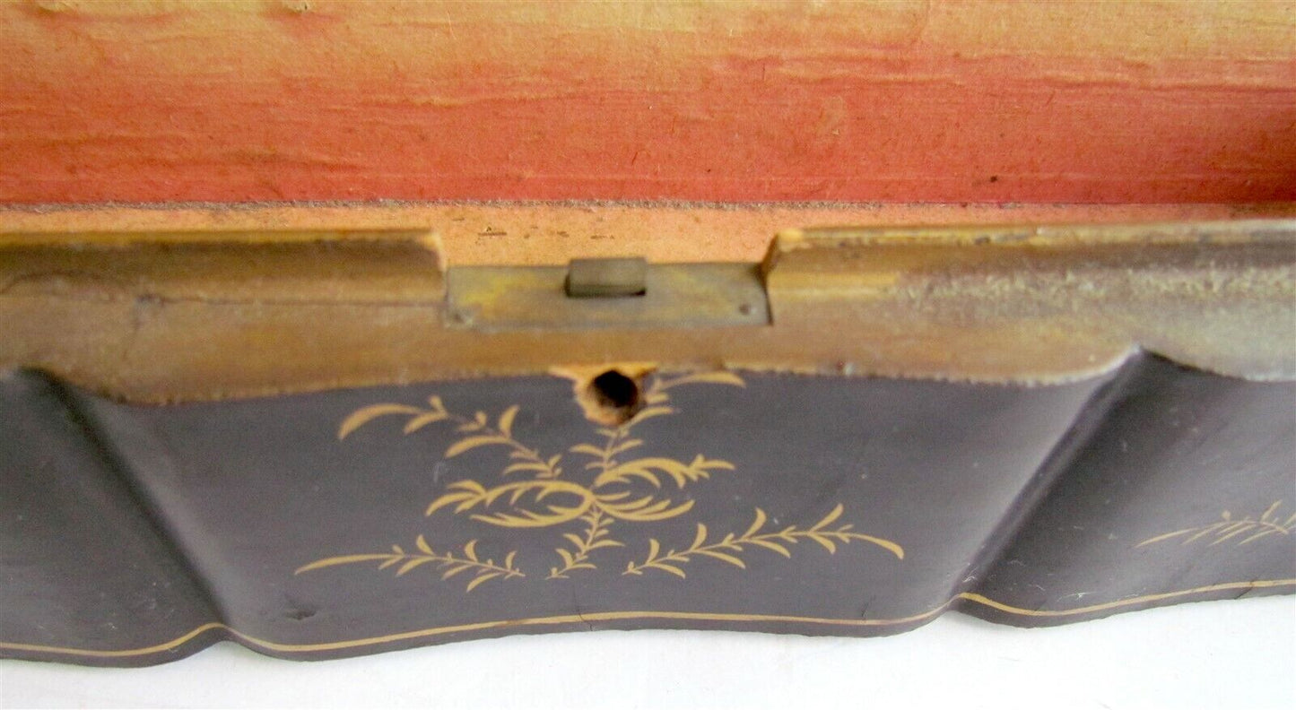 CHINESE or JAPANESE ANTIQUE ORIENTAL ASIAN LACQUER BOX w/ LOCK asian