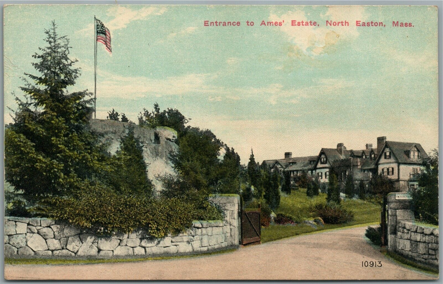 NORTH EASTON MA AMES' ESTATE ANTIQUE POSTCARD