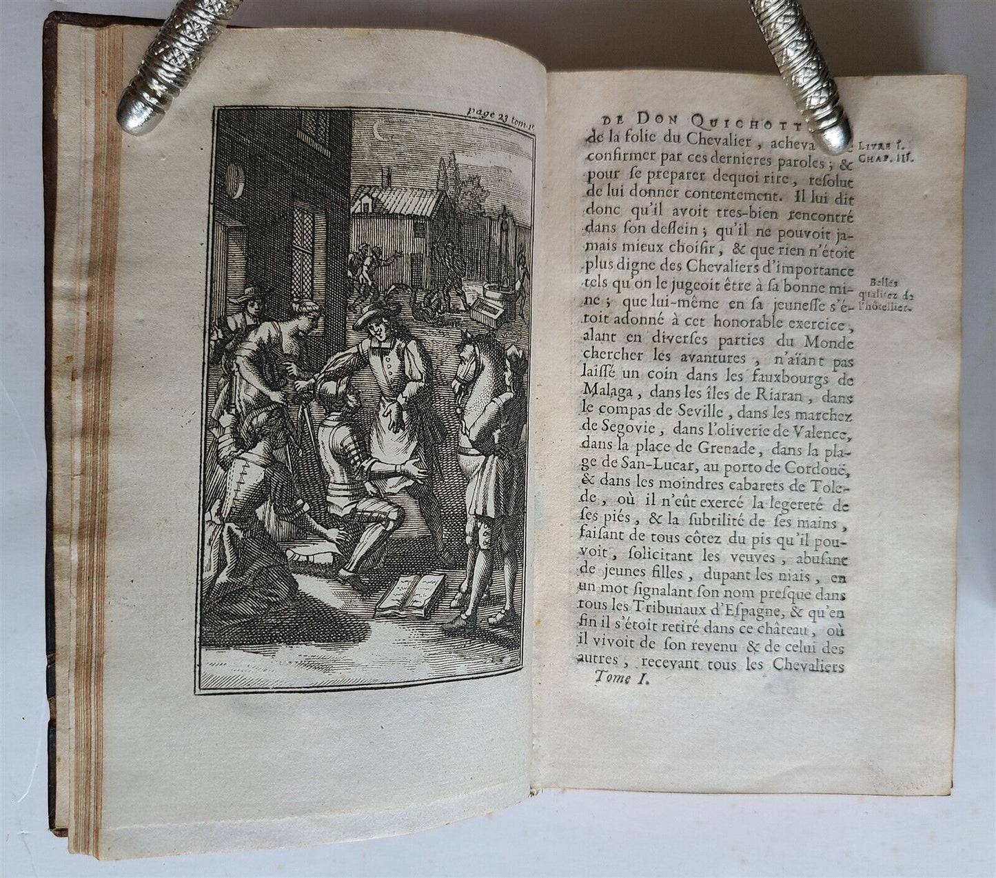 1713 DON QUICHOTTE DE LA MANCHE by CERVANTES 6 VOLUMES antique ILLUSTRATED