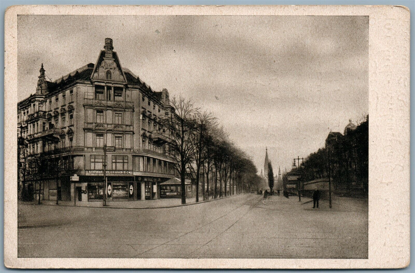 GERMANY BERLIN UHLAND ECK RESTAURANT ANTIQUE POSTCARD