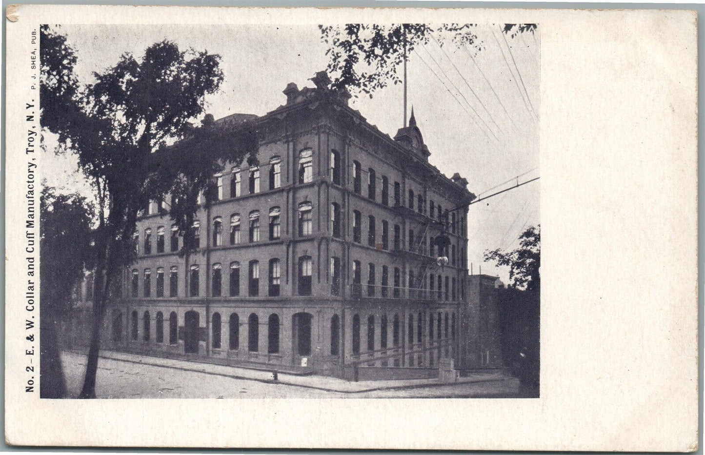 TROY NY E. & W. COLLAR & CUFF MANUFACTURY ANTIQUE POSTCARD