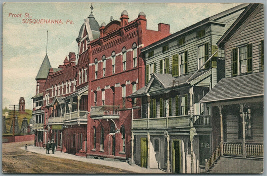 SUSQUEHANNA PA FRONT STREET ANTIQUE POSTCARD
