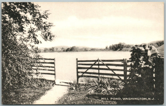 WASHINGTON NJ MILL POND VINTAGE POSTCARD NEW JERSEY
