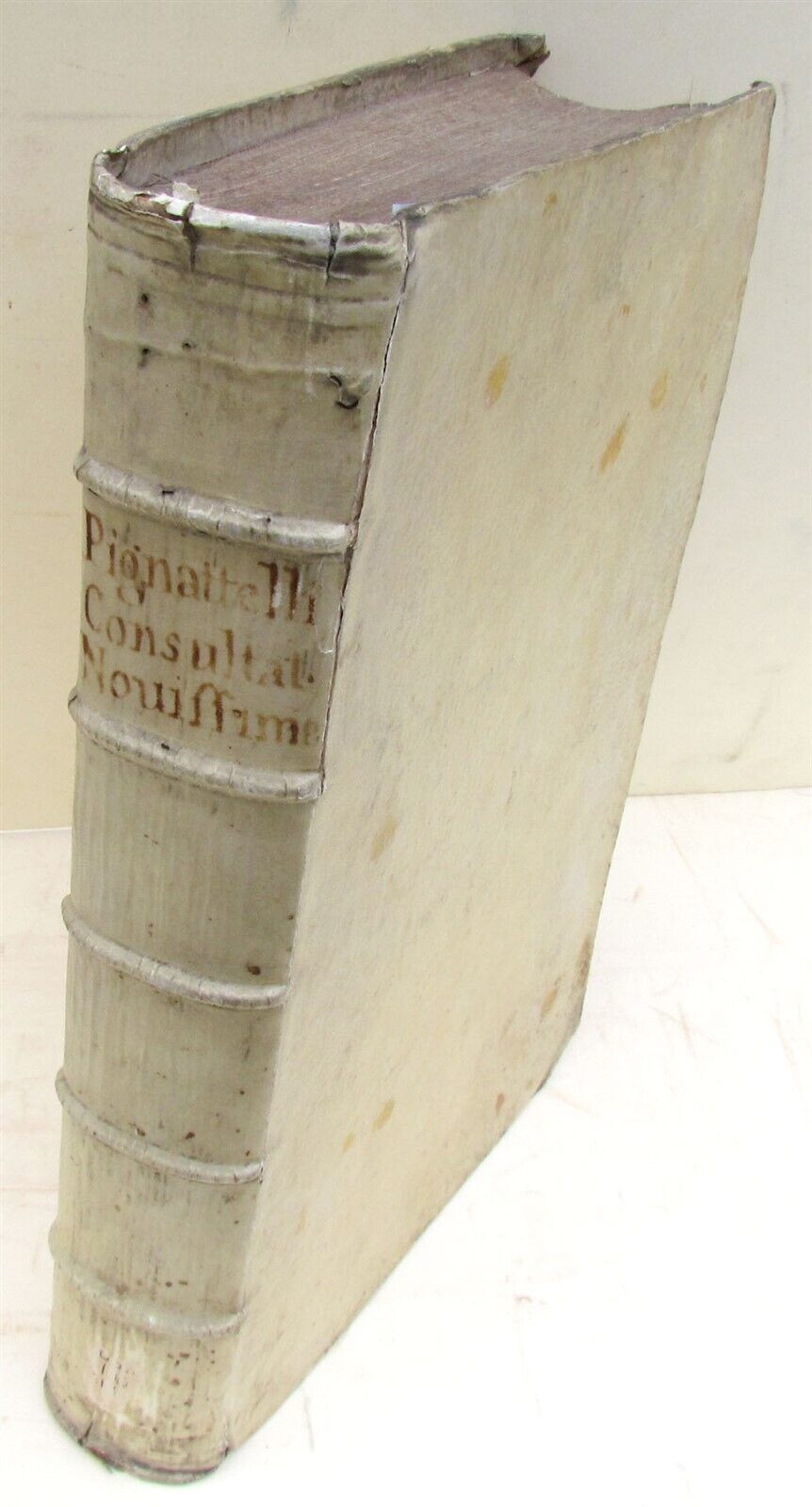 1723 VELLUM BOUND FOLIO THEOLOGY by JACOBI PIGNATELLI antique ATTRACTIVE BINDING