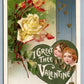 I GREET THEE VALENTINE 1910 EMBOSSED JOHN WINSCH ANTIQUE POSTCARD