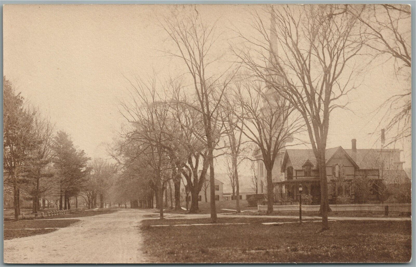 MASSACHUSETTS COGREGATIONAL CHURCH ANTIQUE REAL PHOTO POSTCARD RPPC