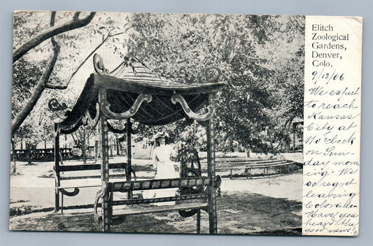 DENVER CO ELITCH ZOOLOGICAL GARDENS ANTIQUE POSTCARD