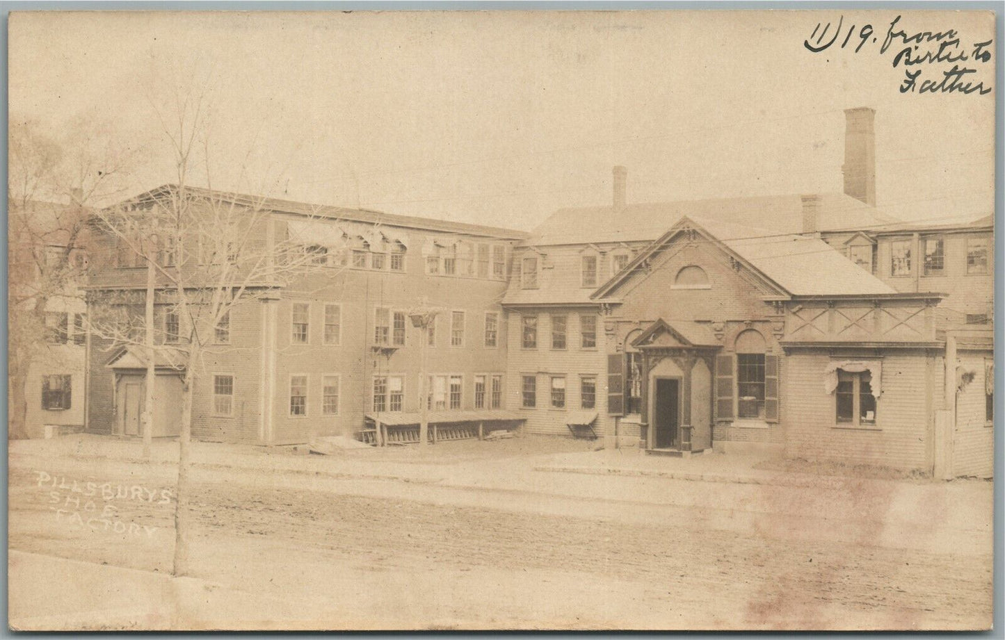 DERRY NH PILLSBURYS SHOE FACTORY ANTIQUE REAL PHOTO POSTCARD RPPC