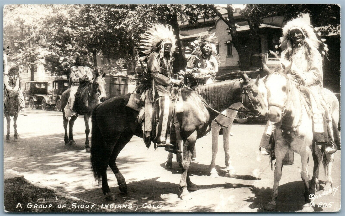 SIOUX INDIANS COLORADO ANTIQUE REAL PHOTO POSTCARD RPPC