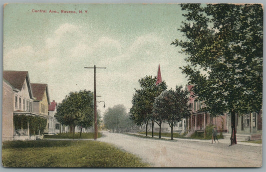 RAVENA NY CENTRAL AVENUE ANTIQUE POSTCARD