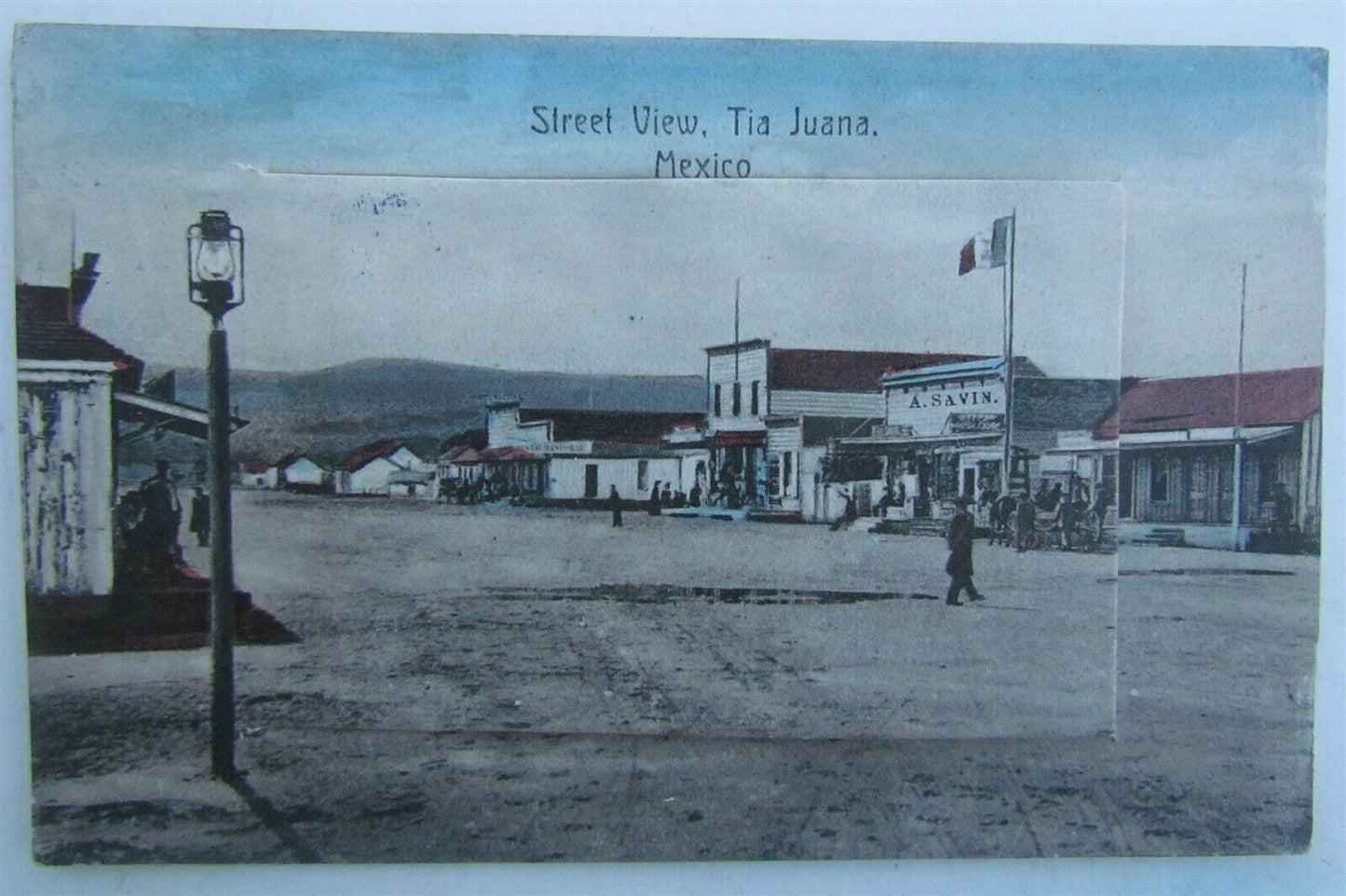 TIJUANA MEXICO STREET VIEW ANTIQUE POSTCARD w/ FOLD OUT MINIATURE VIEWS