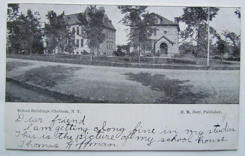 ANTIQUE 1905 UNDIVIDED POSTCARD SCHOOL BUILDINGS CHATHAM NEW YORK N.Y.