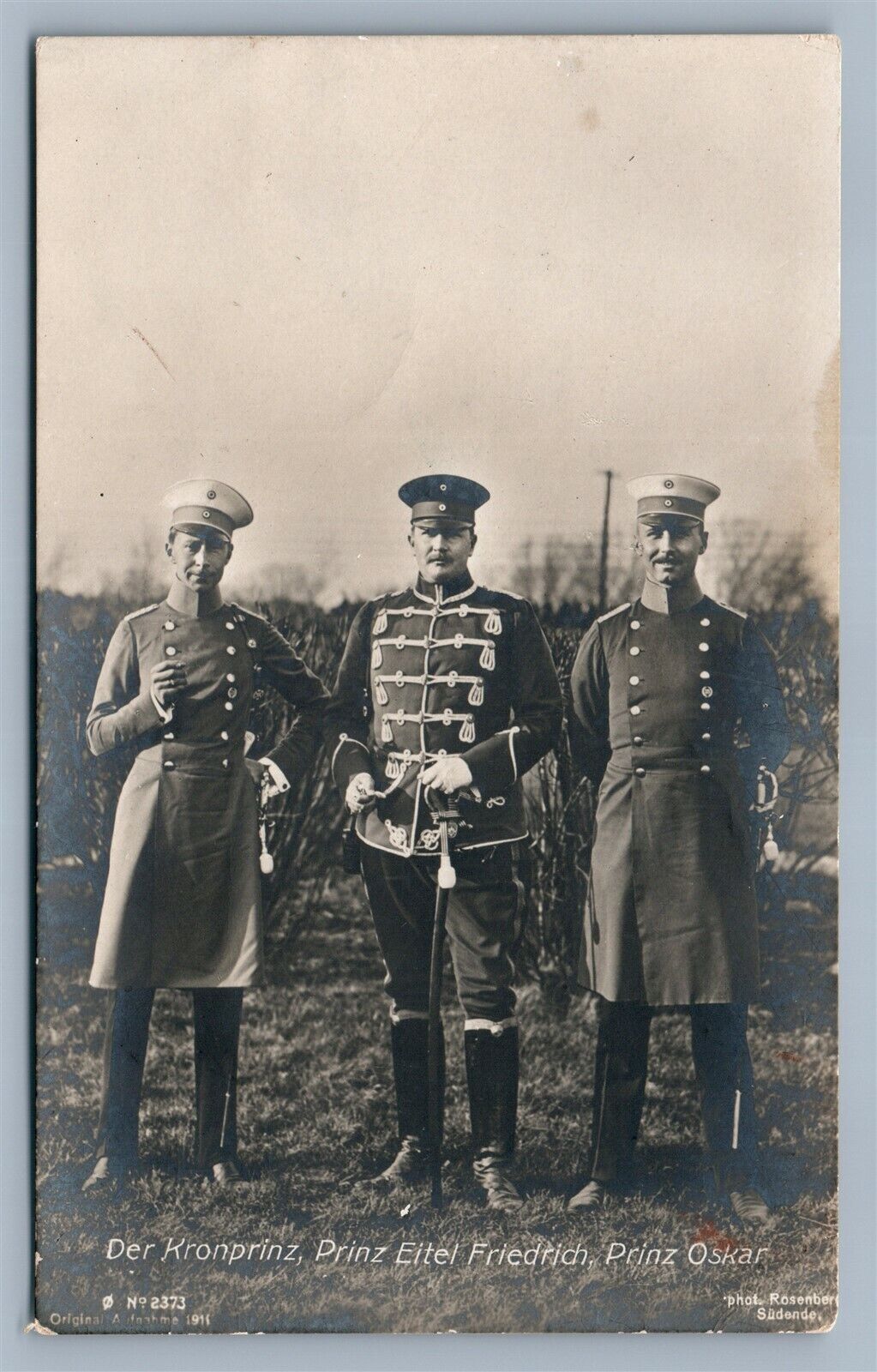 GERMAN PRINZ EITEL FRIEDRICH PRINZ OSKAR ANTIQUE REAL PHOTO POSTCARD RPPC