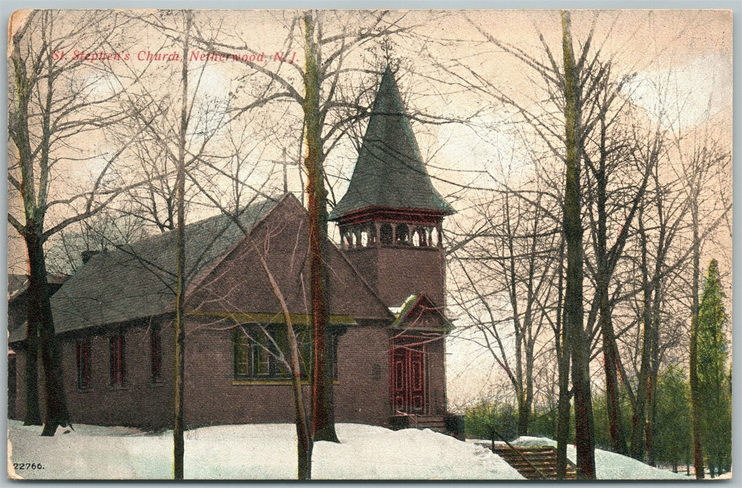 NETHERWOOD NJ ST.STEPHEN'S CHURCH ANTIQUE POSTCARD